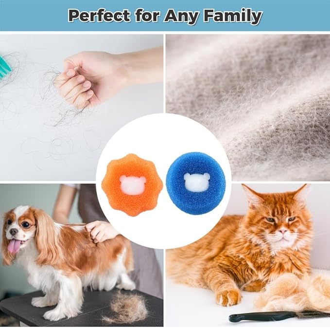 10 Pcs Reusable Hair Removal Cleaning Balls, Anti-Winding Laundry Hair Catcher, Hair Remover Sponge for Washing Machine, Pet Hair Remover Balls