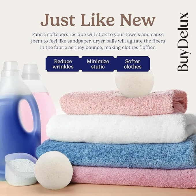 Wool Dryer Balls – XL 7cm (4 Pack) | 100% New Zealand Wool | Natural Fabric Softener, Eco-Friendly & Reusable Laundry Balls, Reduces Wrinkles & Pet Hair, Safe for Baby & Sensitive Skin