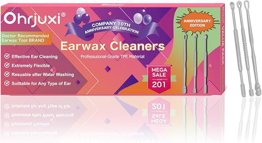 Ear Wax Removal Tool - 201 PCS Reusable Ear Cleaners, Professional-Grade TPE, Effective & Gentle Ear Cleaning Kit, Clogged & Itch Ear Relief - Suitable for All Types of Ears(3 Styles)