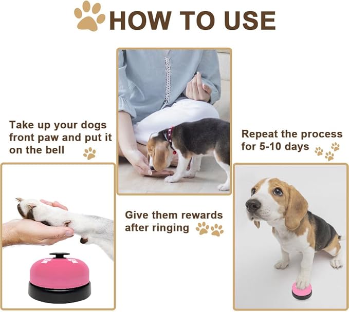 2 Pack Dog Door Bells Dog Doorbell to go Outside Puppy Train Bell for Dogs to Ring to go Potty Puppy Toilet Training Bell Jingle Bells for Door Knob Girl Puppy Essentials Accessories (Pink)