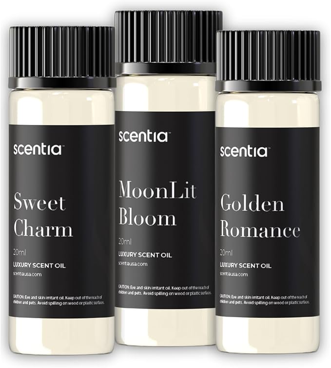 Love Collection Fragrance Oil Set – Essential Oil Blends for Diffusers, Candles & Soaps – Jasmine, Rose, Citrus, Amber & Musk – Made in USA, Phthalate-Free – Holiday Gift Set 3×20ml (2.03 fl oz)