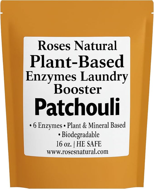 | Natural Enzyme Laundry Booster – Patchouli | 6 Enzymes | Deep Clean System | Earthy Essential Oil Scent, Biodegradable, HE Safe, Eco-Friendly Laundry Additive | 16 oz | Made in USA
