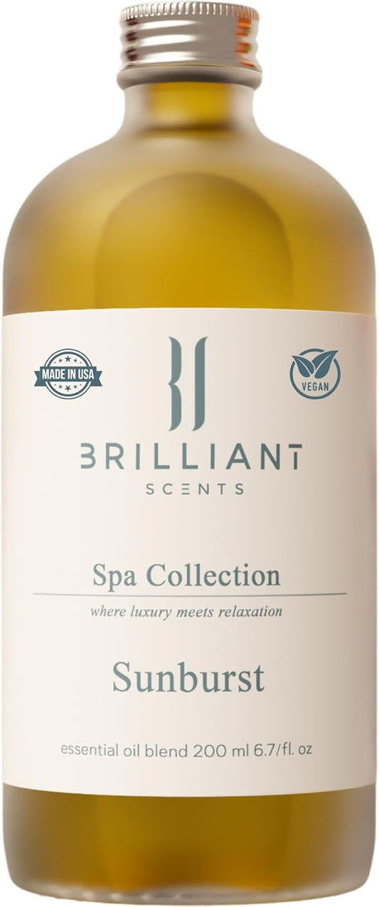 Brilliant Scents Sunburst Fragrance Oil 200ml - Premium Diffuser Oil for Home, Office, Hotels - Long Lasting, Plant-Based, Meets IFRA Standards, USA-Made - Orange, Raspberry, Moss