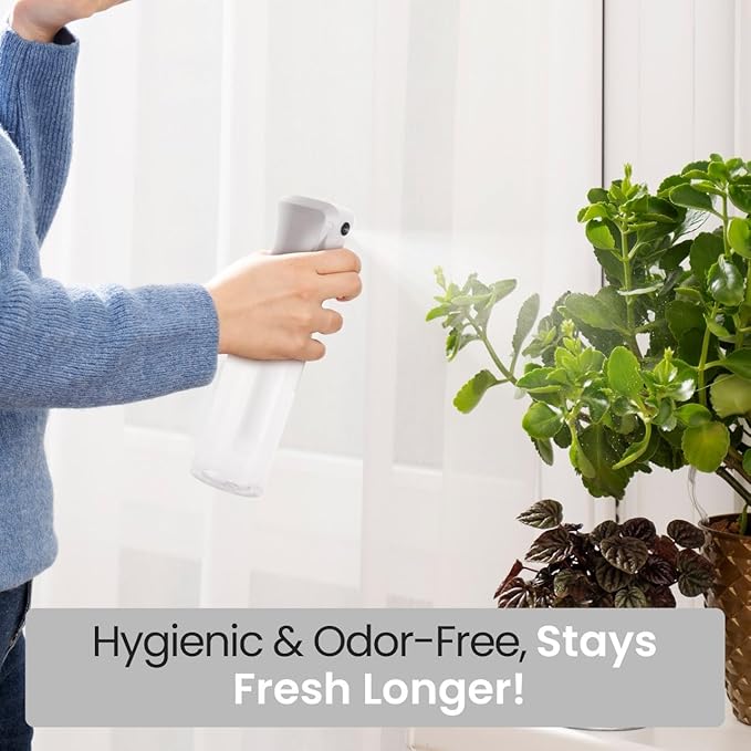 VIGOR PATH Continuous Spray Bottle for Hair – Fine Mist Mister for Hairstyling, Cleaning, Plants, Pets, Barbers, Salons, and Essential Oil Applications (200ml/6.7 oz) Clear