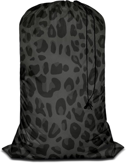 Swono Safari Pattern Laundry Basket Clothes Hamper Bag Wildlife Zoo African Animal Skin Collapsible Dirty Clothes Storage Laundry Organizer, Leopard Print