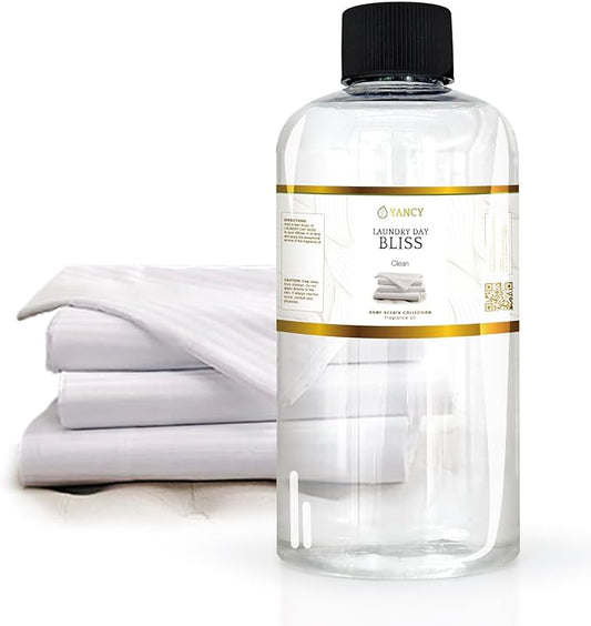 YANCY Laundry Day Bliss Home Collection Fragrance Oil (8 oz), Fresh Laundry-Inspired Scent, Clean Aroma for Diffusers, Oil Burners & Aroma Lamps, Crisp Scent for Daily Freshness