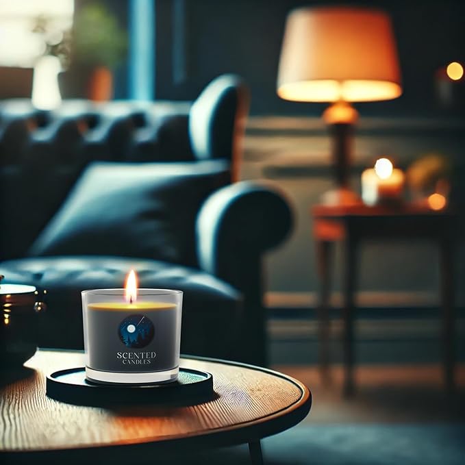 Scented Candles Gifts for Men, Candle Gift Set for Her, 3 Scented Votive Candles, Birthday Gifts for Women/Men (Black+Purple+White, 7 oz)