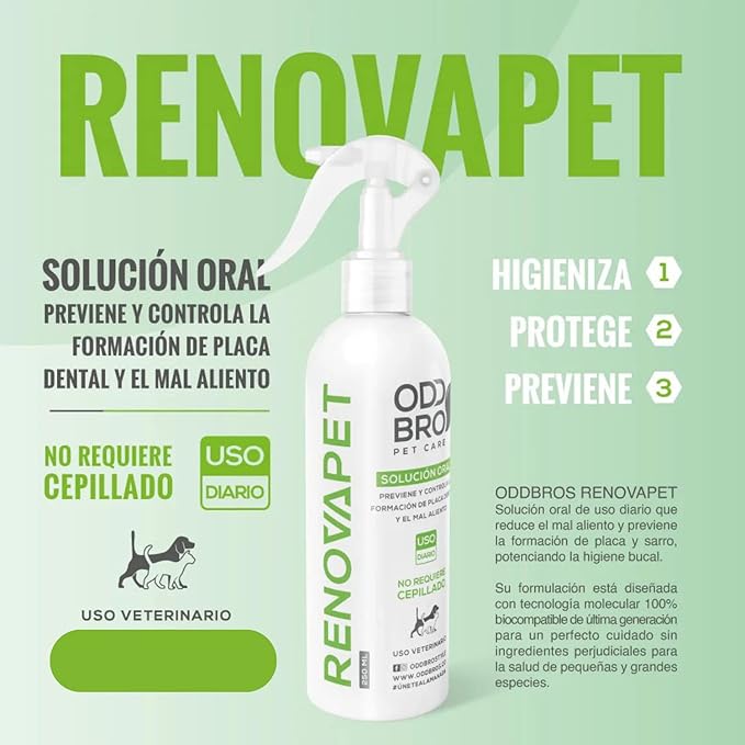 Renovapet Organic Antitartar Oral Care Solution Pets Pay 2 and Carry 3 (Renovapet Oral pay 2 carry 3, 250 Ml)