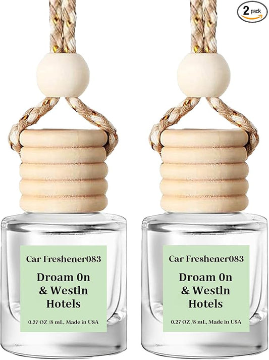 HoogaLife Car Air Freshener Hanging 2 Pack - Hotel Collection Diffuser Oil Inspired by Droam 0n & Westln Hotels - NO.1007 Fragrance Oil Air Diffuser for Ca r, Car Fresheners for Women (083)