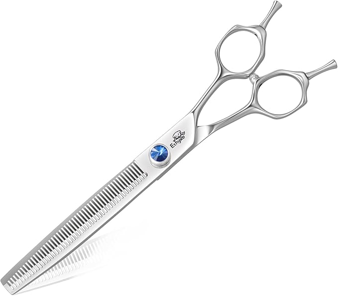 7" Thinning Shears for Dogs – 50 Teeth Thinning Scissors for Pet Grooming, Precision Blending Scissors for Dogs and Cats, 440C Stainless Steel, Texturizing Shear with Comfortable Grip