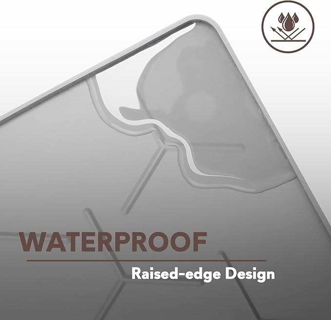 Cat Litter Box Mat, Large 40" X 28" Litter Trapping Mat for Cats, Waterproof Silicone Pad for Floor, Gray