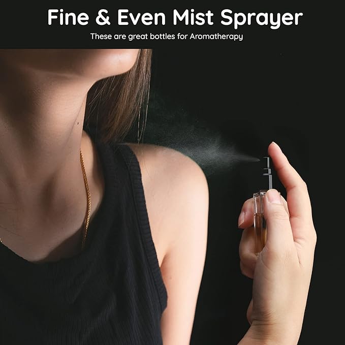 Segbeauty Perfume Atomizer Travel, 10pcs Portable Mini Refillable Perfume Bottles Kits, 10ML Scent Pump Case Empty Glass Toiletries Supplies Containers Travel Size Spray Bottles Accessories Set Clear