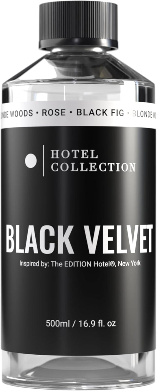 Hotel Collection Diffuser Oil - Black Velvet - Aromatherapy Essential Fragrance Oil - Blonde Woods, Rose, and Black Fig - 500ML 16.9 Fl oz