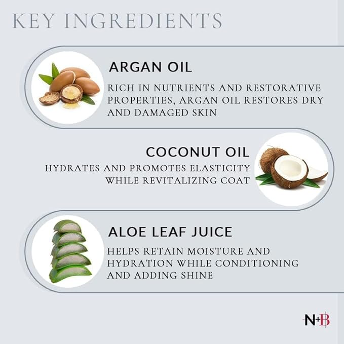 N+B Pet Conditioner for Dogs, Cats & Household Pets | Made w/Organic, Natural Ingredients | Enhance Coat & Fur’s Natural Shine | Anti-Itch, Hypoallergenic, Eliminates Odor | 10oz