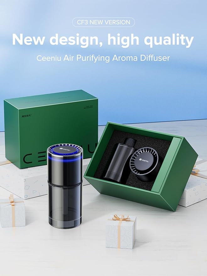 Ceeniu Car Air Freshener, CF3 Luxury Perfume Refill, 135ml Large Capacity for 6 months, Coconut, Natural French Fragrance with Plant Extracts, Diffuser Air Freshener, Premium Car Scent