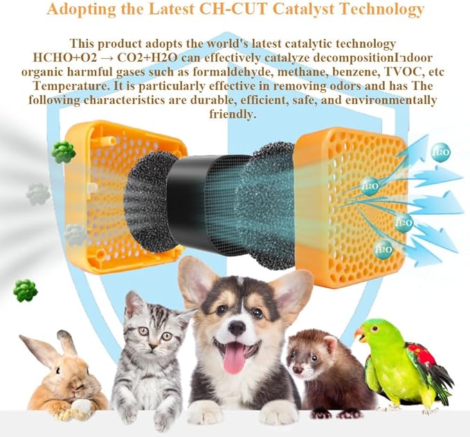 Cat Litter Deodorizer, Deodorizer Odor Eliminator 99% Lasts for 10 Years, Air Freshener Travel Size Odor Smell Remover for Cat litter Box, Dog Bed, Refrigerator, Car, Closet, Etc (2-Pack)