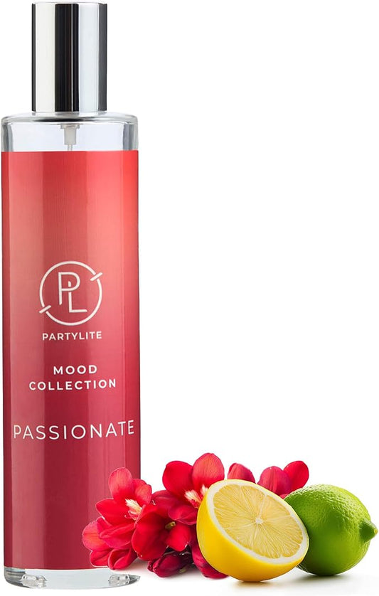 PartyLite Passionate Scented Room Spray, 100mL, with Notes of Meyer Lemon, Freesia & Cedarwood, Part of the Mood Collection, Luxurious & Romantic, Perfect for Gifting