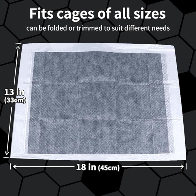 Guinea Pig Bedding,Disposable Guinea Pig Cage Liner,Odor Controlling Charcoal Pee Pads for Rabbit Bedding, Guinea Pigs,Rabbit,Chinchillas,Cats,Dogs and Small Animals(18"x13" ,50 Count)