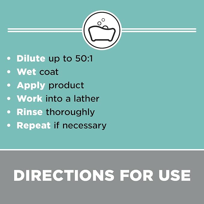 50:1 Everybathe Shampoo - 1 Gallon - Can Be Diluted Up to 50:1 - Can Be Used On Dogs Or Cats 12 Weeks Or Older - Free of Parabens and Sulfates