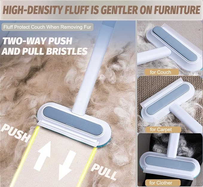 Pet Hair Removal for Furniture, Reusable Hair Remover Tool for Dog and Cat Hair - 17.3Inch Multifunctional Lint Brush Cleaner, Durable, Washable, Gentle on Furniture