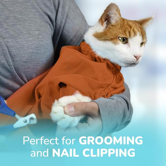 Cat-in-the-Bag Cozy Comfort Carrier - Small Caramel Cat Carrier Soft and Pet Carrier for Medication Administration, Nail Clipping, Travel, Vet Visits, and Dental Care