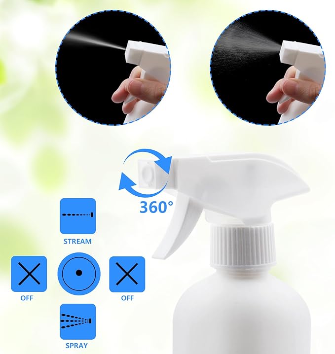 2 Pack of 16.4oz (500ml) Plastic Spray Bottles – Leak Proof, Adjustable Nozzle, Empty Spray Bottles for Cleaning Solutions-Squirt Bottles for Plants, Pet, Vinegar, BBQ