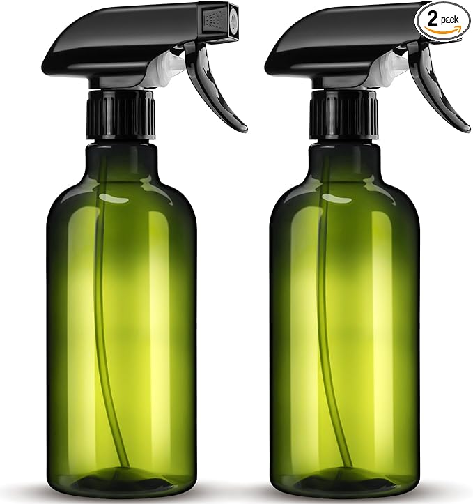DIYSELF 2 Pack Spray Bottle for Cleaning Plastic Spray Bottles 16 oz 500ml Squirt Bottle for Hair Plants Pets Water Liquids Lab Empty Spray Bottles for Home and Garden (Green)