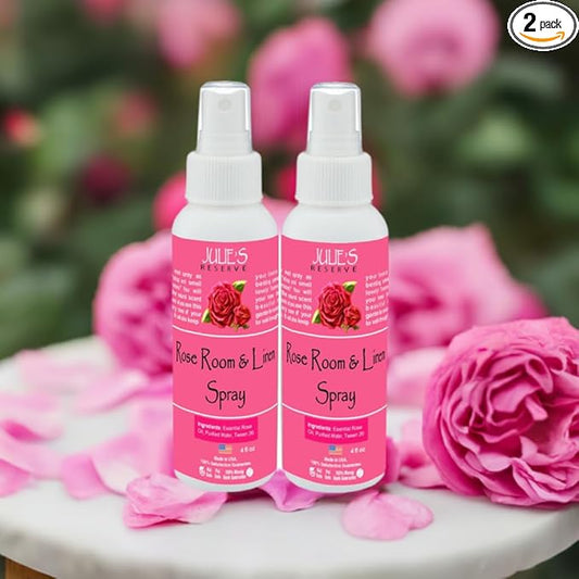 2 Pack Rose Room & Linen 4 oz Julie’s Reserve Natural Spray