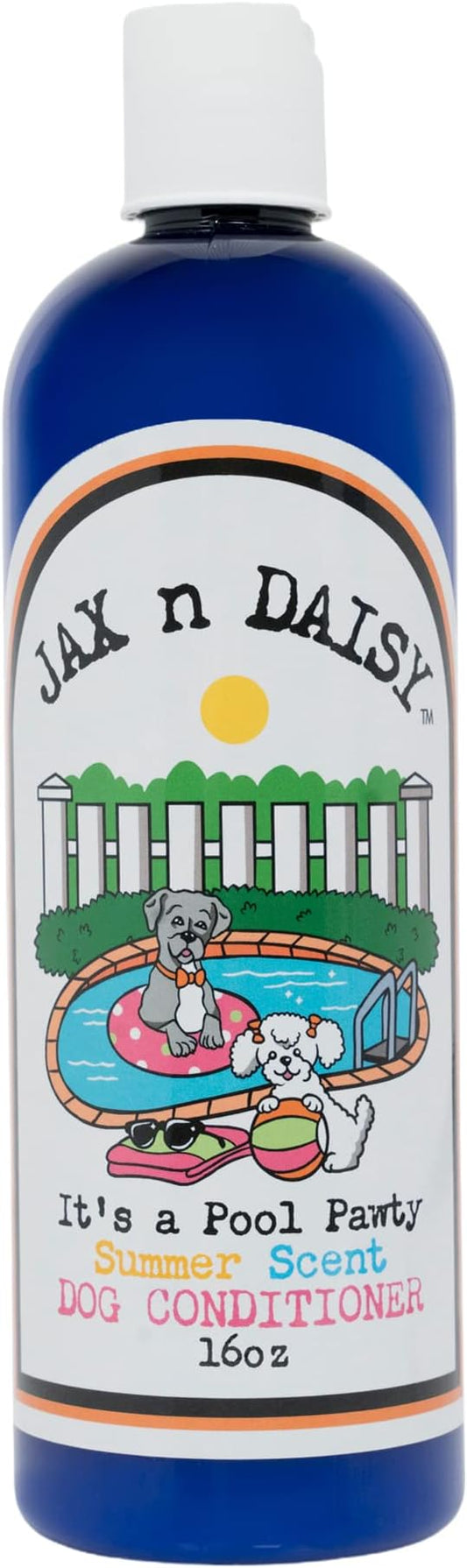 Jax n Daisy it s a Pool Pawty Summer Scent Dog Conditioner Essential Oil Conditioner for Dogs Gentle Dog Hair Cruelty Free Vegan Fur Made in The USA 16oz