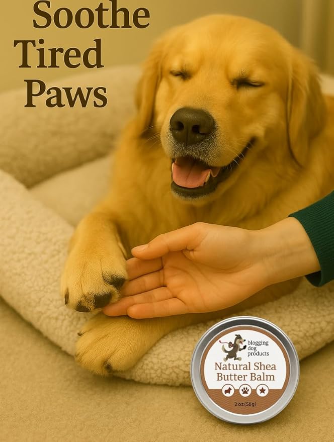 Dog Paw Balm for Hot Pavement, Natural Shea Butter Balm for Dogs – Paw, Nose & Skin Moisturizer – Soothes moisturizes Cracked Pads, Hot Spots & Dry Skin – All-Natural Ingredients – 2 oz