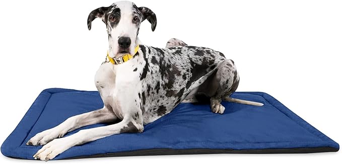 K9 Ballistics Tough Ripstop Dog Crate Pad - Durable, Machine Washable XXL Kennel & Travel Mat for XX Large Dogs, 53 x 36 Fits 54" Wire Crates, Blue Quartz