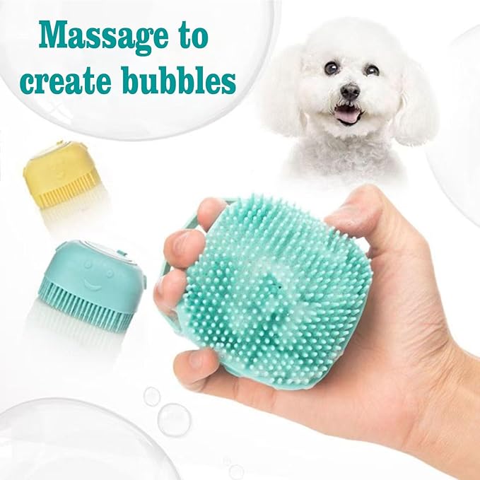 Pets Bath Brush | Scrubber for Bath | Dog Shampoo Brush | Dog Washing/Shower Brush, Suitable for Short/Long Haired Dogs, (pink) (Blue)