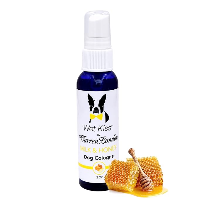 Warren London Wet Kiss Dog Cologne Spray – Milk & Honey | Pocket-Size 2 oz Odor Eliminator & Coat Freshener for Dogs & Cats