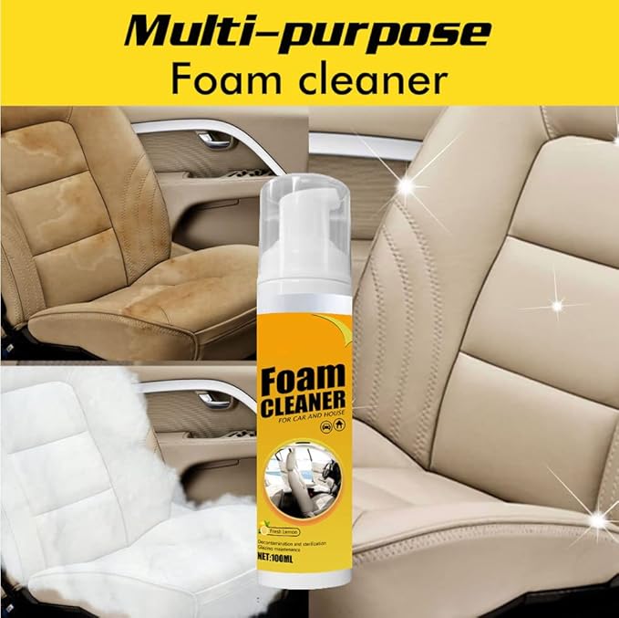 2 PCS Multipurpose Foam Cleaner Spray, Foam Cleaner for car and House, Leather Decontamination, Multi-Functional Foam Cleaner, All-Purpose Household Cleaners for Car and Kitchen