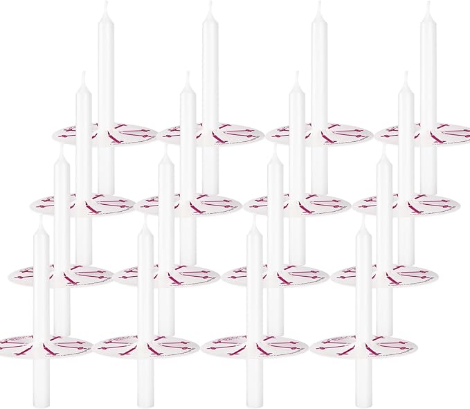 400 Pack White Taper Candles with Drip Guards & Paper Holders - 5 Inch Odorless Religious Candles for Church Prayers, Sabbath Ceremonies, & Home Decorations…