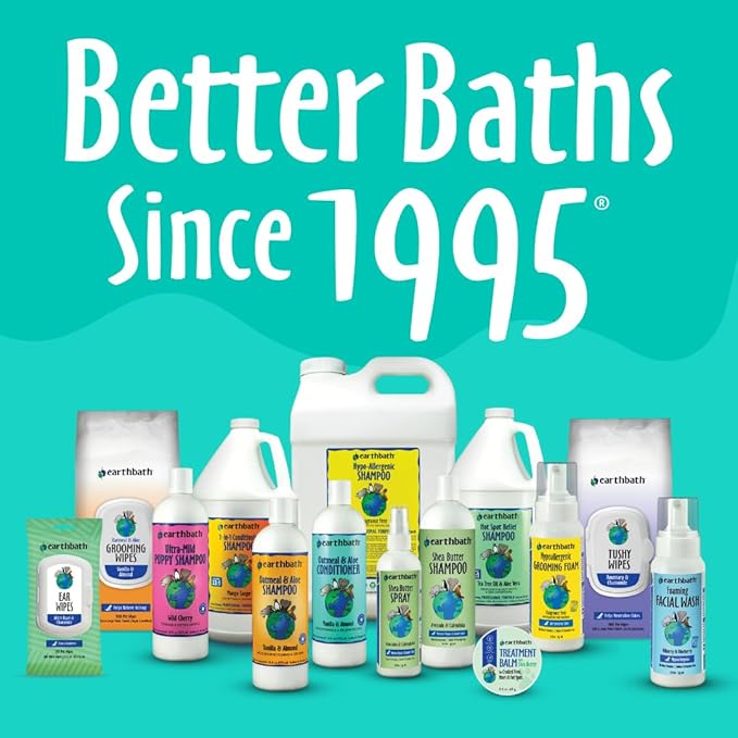 earthbath, Oatmeal & Aloe Dog Shampoo - Oatmeal Shampoo for Dogs, Itchy, Dry Skin Relief, Dog Wash, Made in USA, Cruelty Free Pet Shampoos - Vanilla & Almond, 32 Oz (1 Pack)