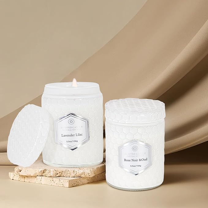 6 Pack Aromatherapy Candles for Home Scented, Gifts Set for Women, Natural Soy Wax Jar, 33 oz 240 Hour Long Lasting, for Birthday, Valentine's Day, White