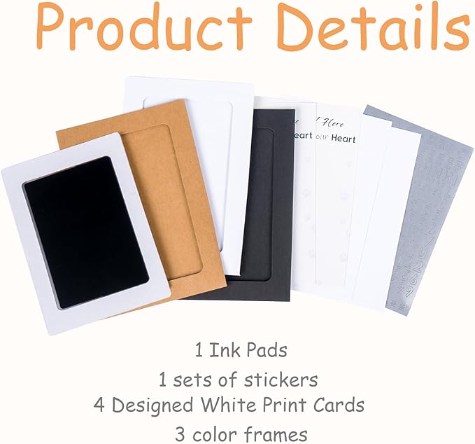 Inkless Paw Print Kit,Dog Paw Print Kit,Dog Nose Print Kit,Clean Touch Ink Pads and Imprint Cards,Pet Paw Print Impression Kit for Dogs Cats Footprint Keepsake