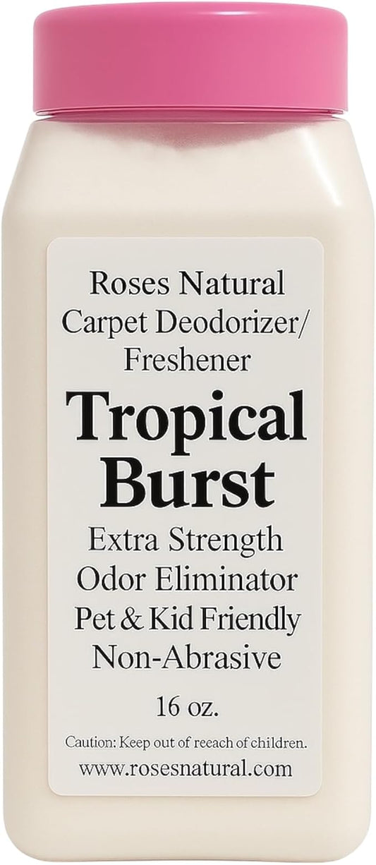 Carpet Deodorizer Powder – Multiple Scents, Pet & Kid Friendly, 16 oz (Tropical Burst)