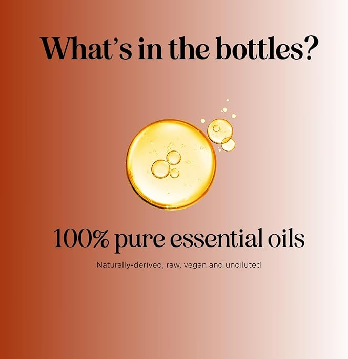 Pure Essential Oil Set for Diffuser - Aromatherapy Essential Oils for Diffusers for Home Travel and Self Care with High Grade Essential Oils for Hair Skin and Nails - Oil Diffuser Essential Oils Set