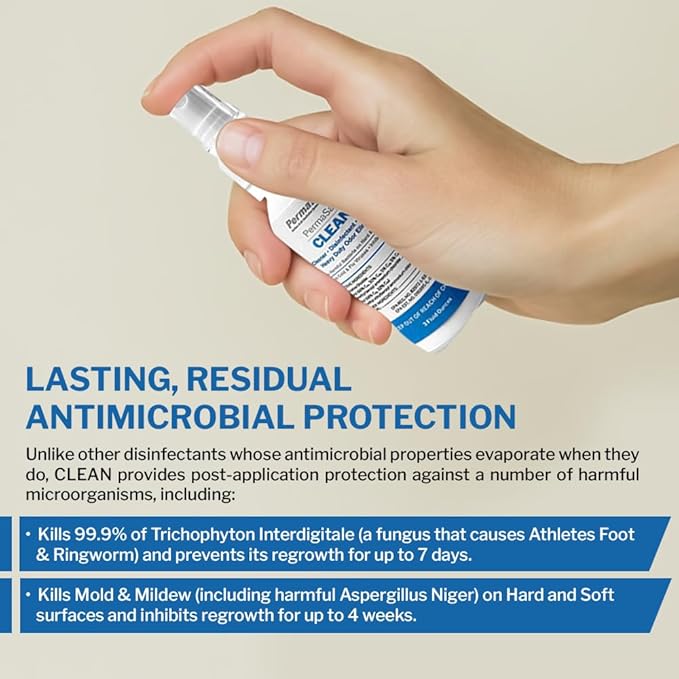 PermaSafe CLEAN, All-Purpose Hospital Disinfectant Cleaner; No Rinse, Hard, Soft & Food Contact Surface Sanitizer; Mold, Mildew and Fungi Killer; Odor Eliminator; Allergen Remover & More (128 Fl Oz)