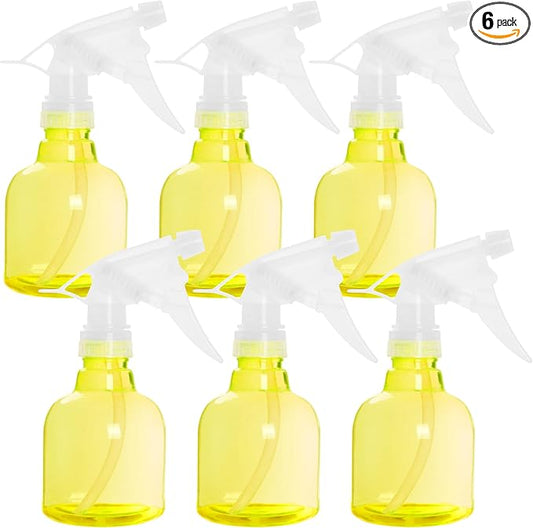 Youngever 6 Pack 12 Ounce Empty Plastic Spray Bottles (Yellow)