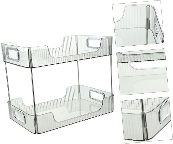 BESTOYARD 2tier Bathroom Countertop Organizer Tray Makeup Brush Organizer Over Toilet Storage