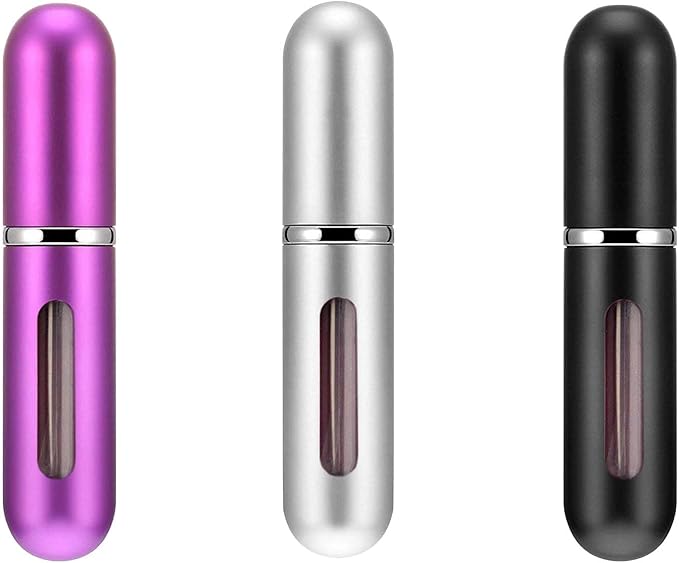 Portable Perfume Storage Bottle Refillable atomizer spray compact travel size up to 70 sprays easy refill fine mist TSA approved leak proof (Blue)