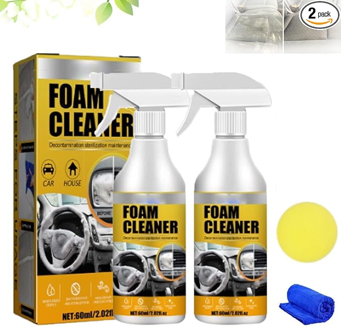 2PCS Purpose Foam Cleaner, All Around Master Foam Cleaner,Purpose Cleaner for car, Upholstery Cleaner for car Seats, Interior, Car seat Stain Remover