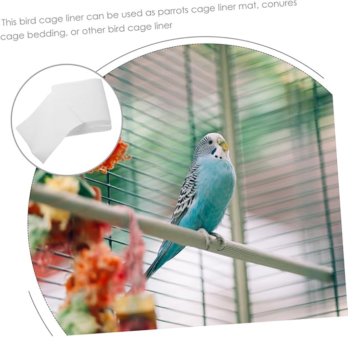 300pcs Bird Cage Liners Non-Woven Fabric Replacement Mats for Parrot Cages Convenient and Safe for Birdcage Lightweight and Easy to Use
