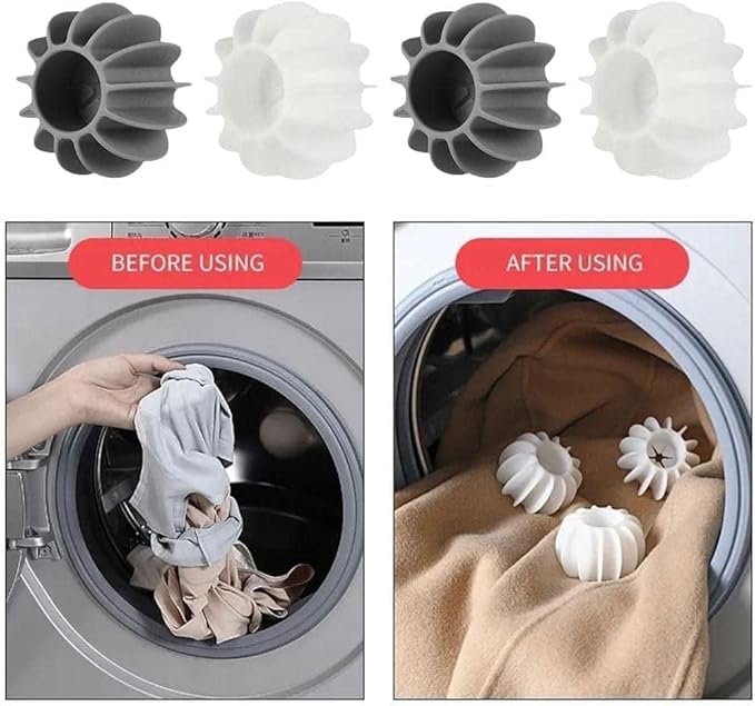 6Pcs Laundry Balls, Silicone Pet Hair Remover for Laundry, Reusable Lint and Hair Catcher for Washing Machines, Cat Dog Fur Remover Balls for Clothes