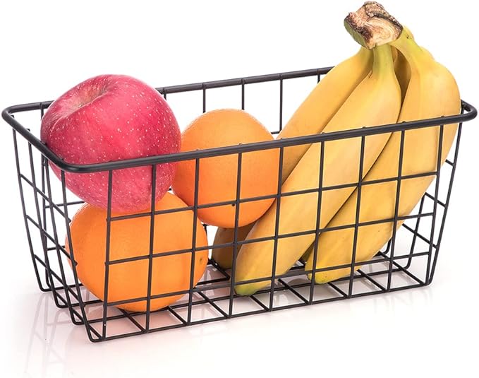 3 Set LeleCAT Adhesive Over the Cabinet Door Wire Baskets for Organizing for Kitchen Food Pantry Bathroom Shelf Storage No Drilling Wall Mounted,Black