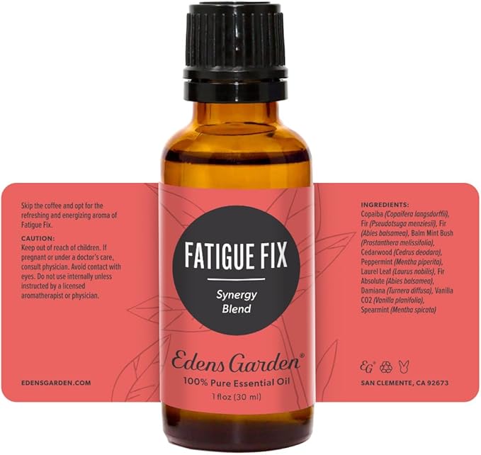 Edens Garden Fatigue Fix Essential Oil Blend- 100% Pure Premium Grade, Undiluted, Natural, Therapeutic, Aromatherapy, The Best for Face, Humidifiers, Skin 30 ml (1 fl oz)