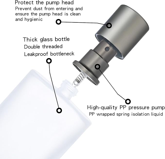 4 Pack 50ml/1.69 Oz Empty Frosted Glass Spray Bottles Perfume Atomizer, Refillable Empty Spray Perfume Bottles Fine Mist Atomizer Dispenser Container for Travel (4 Pcs 50ml Frosted Bottles)